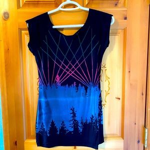 Women's Short Sleeve Tee with Forest Design